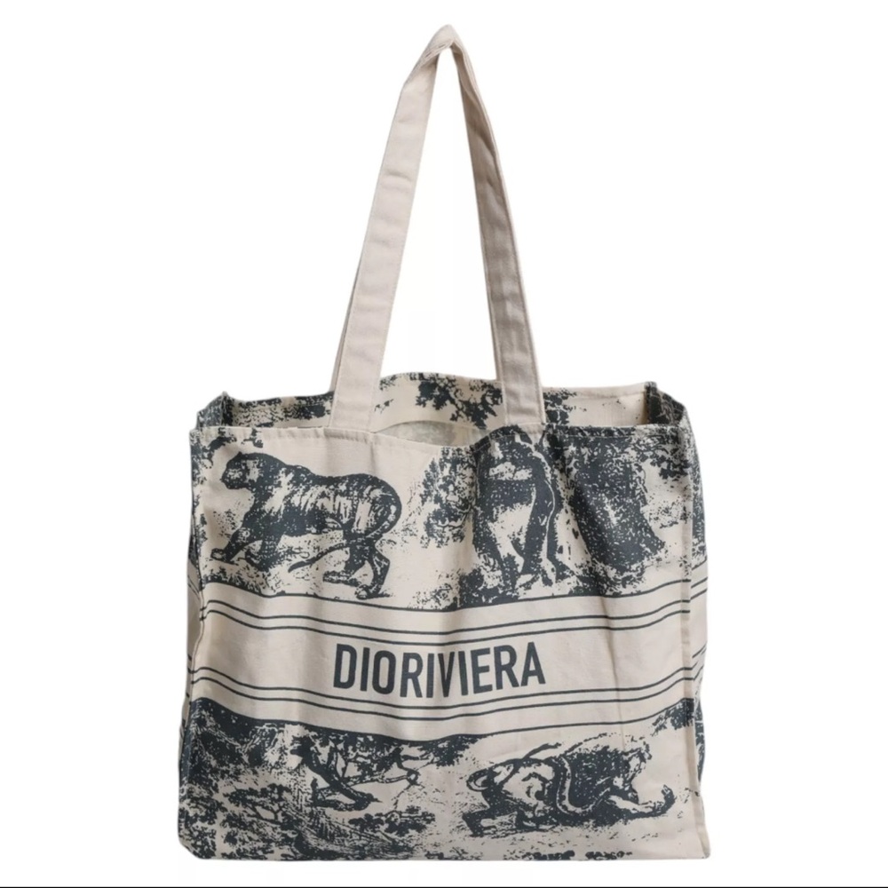 NEW Christian Dior Limited Edition VIP GWP Dioriviera White Canvas Tote Bag